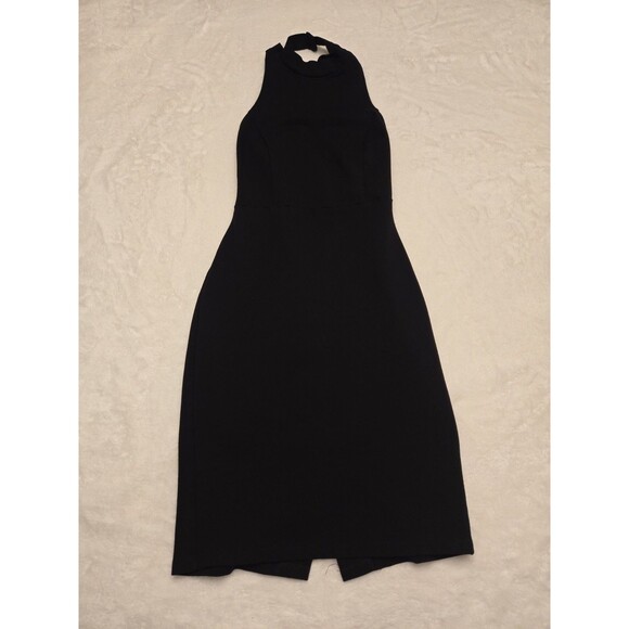 Solemio Women's Sleeveless Bodycon Dress Black Size Medium Slit Back - Picture 1 of 11